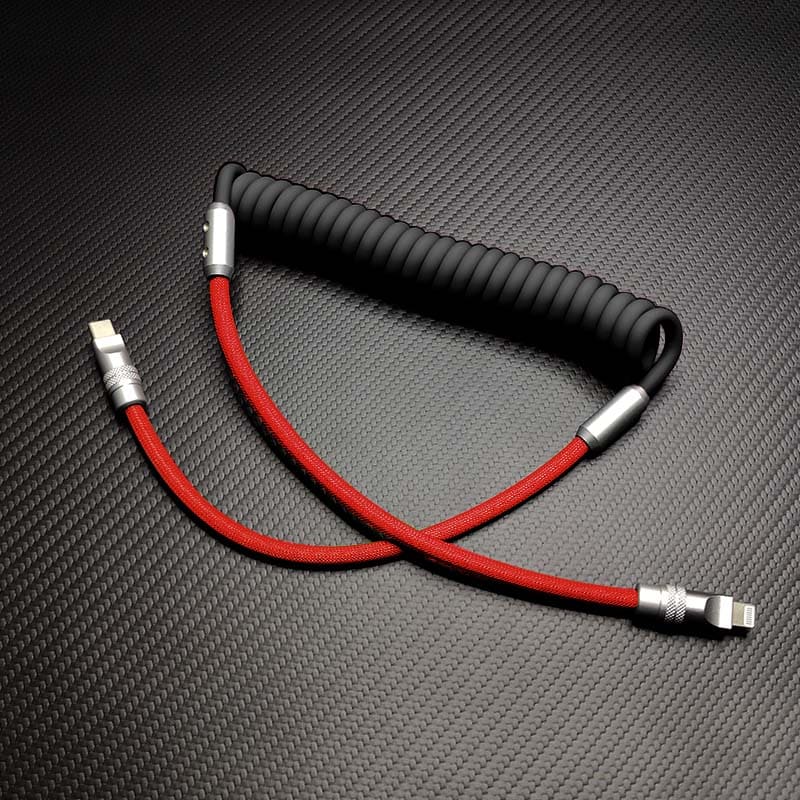 "Colorblock Chubby" Spring Braided Silicone Charge Cable