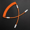 "Chubby Mood" Silicone Braided Fast Charging Cable #369 - Orange