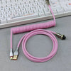 "Chubby" USB To Type C Spring Keyboard Cable - Pink