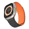 "Dual-Tone" Sporty Contrast Magnetic Silicone Band For Apple Watch - Black & Orange