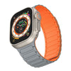 "Dual-Tone" Sporty Contrast Magnetic Silicone Band For Apple Watch - Gray & Orange