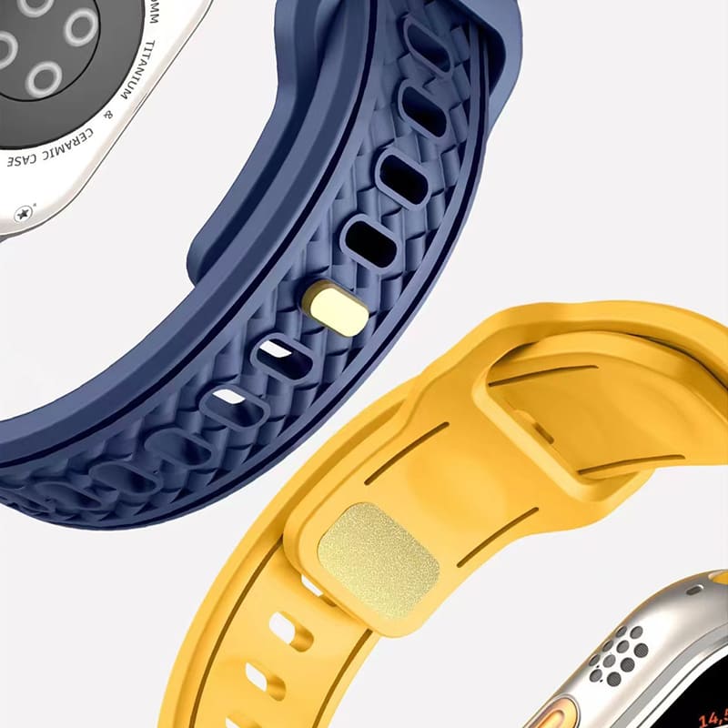 Diamond Pattern Solid Color Silicone Band for Apple Watch