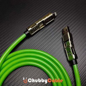 "Dynamic Chubby" 240W 4-in-1 RGB Charging Cable with Zinc Alloy Connectors