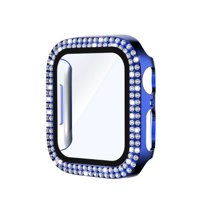 Electroplating Solid Double Row Diamond Protective Case Suitable For Apple Watch