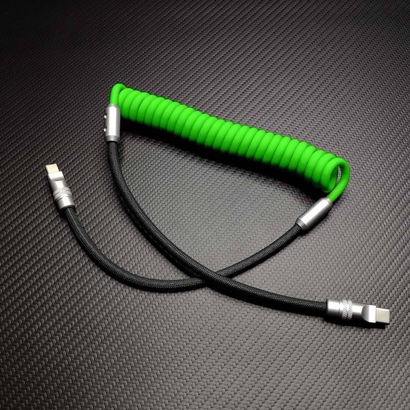 "Colorblock Chubby" Spring Braided Silicone Charge Cable