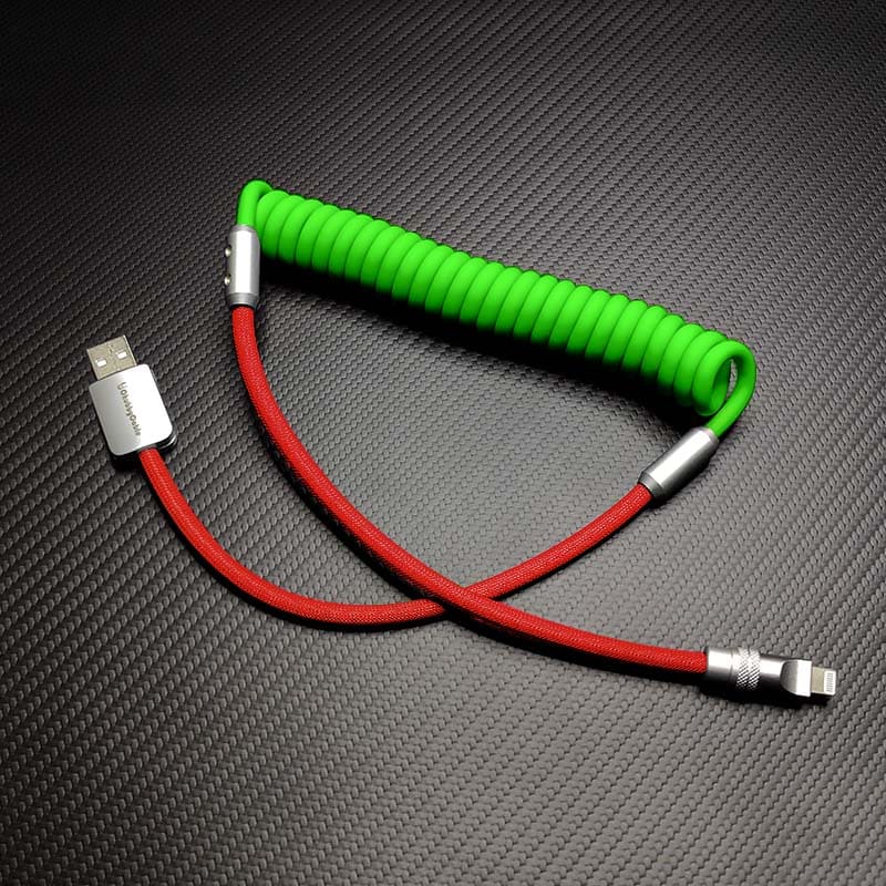 "Colorblock Chubby" Spring Braided Silicone Charge Cable