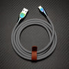 "Thin Chubby" 240W Liquid Silicone Charging Cable With Quenched Colored Connector - Grey