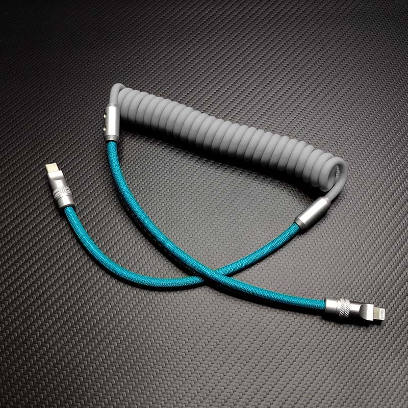 "Colorblock Chubby" Spring Braided Silicone Charge Cable