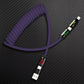 🆕"GlowCharge Pro" 240W 4-in-1 Spring Car Cable with Lights