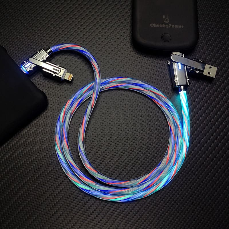 "Glowing Versatility" 4-in-1 Portable Charging Cable