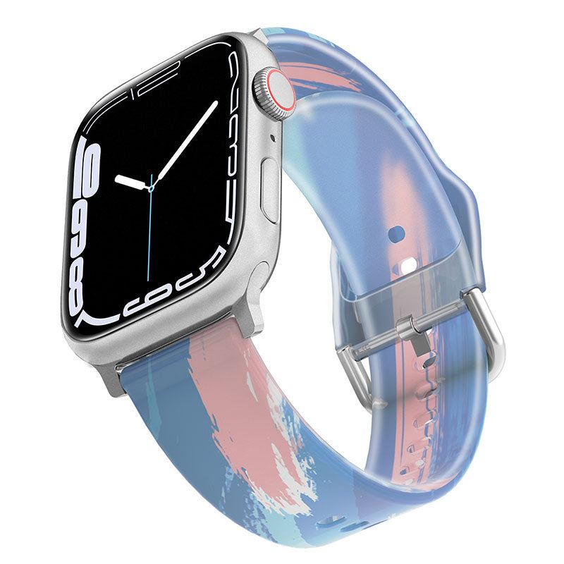 "Jelly Rainbow" Translucent Frosted Silicone D-Buckle Band For Apple Watch