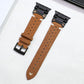 Leather Mechanical Metal Pin Buckle Band For Apple Watch