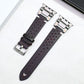 Leather Mechanical Metal Pin Buckle Band For Apple Watch