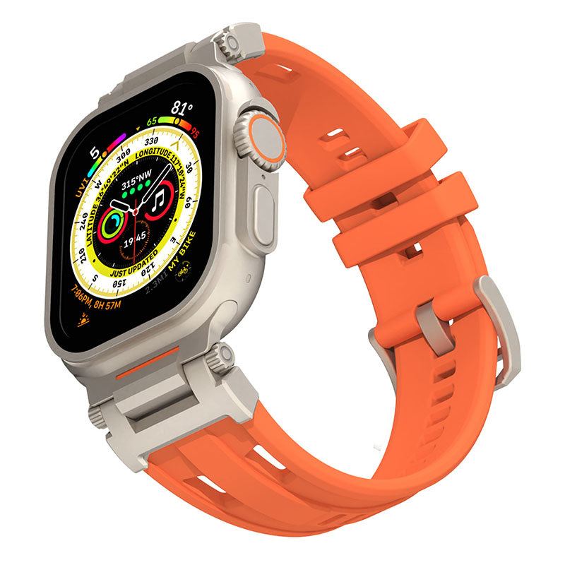 Mecha Dual Hole Silicone Band For Apple Watch