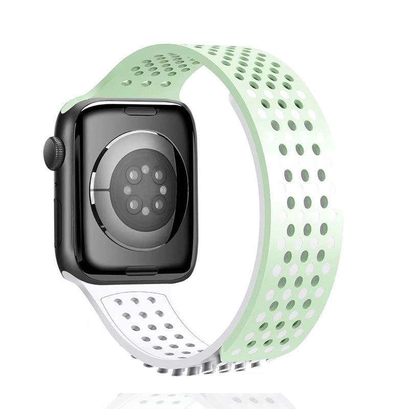 Multicolor Hole Silicone Breathable Watch Band For Apple Watch