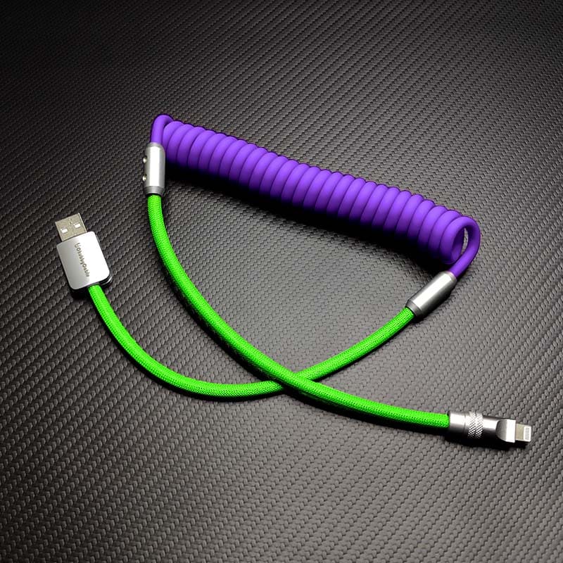 "Colorblock Chubby" Spring Braided Silicone Charge Cable