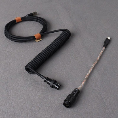 "Chubby" USB To Type C Spring Keyboard Cable
