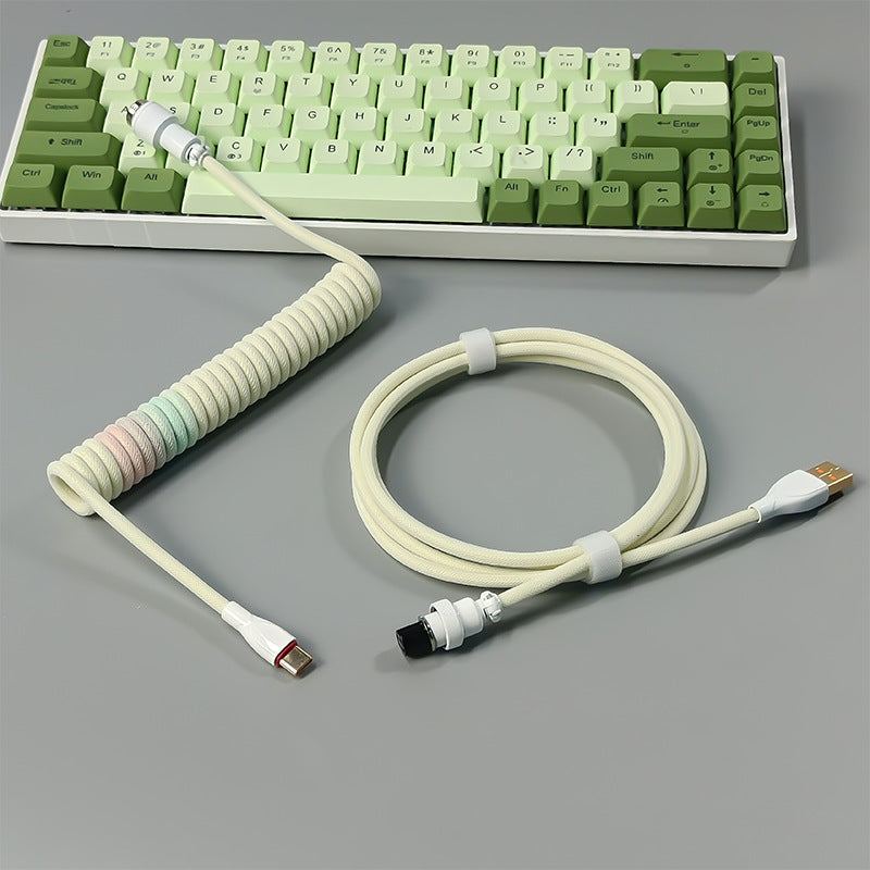 "Chubby" USB To Type C Spring Keyboard Cable