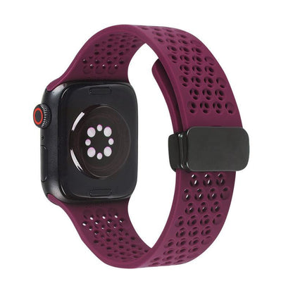 Silicone Folding Magnetic Buckle Watch Band For Apple Watch（复制）