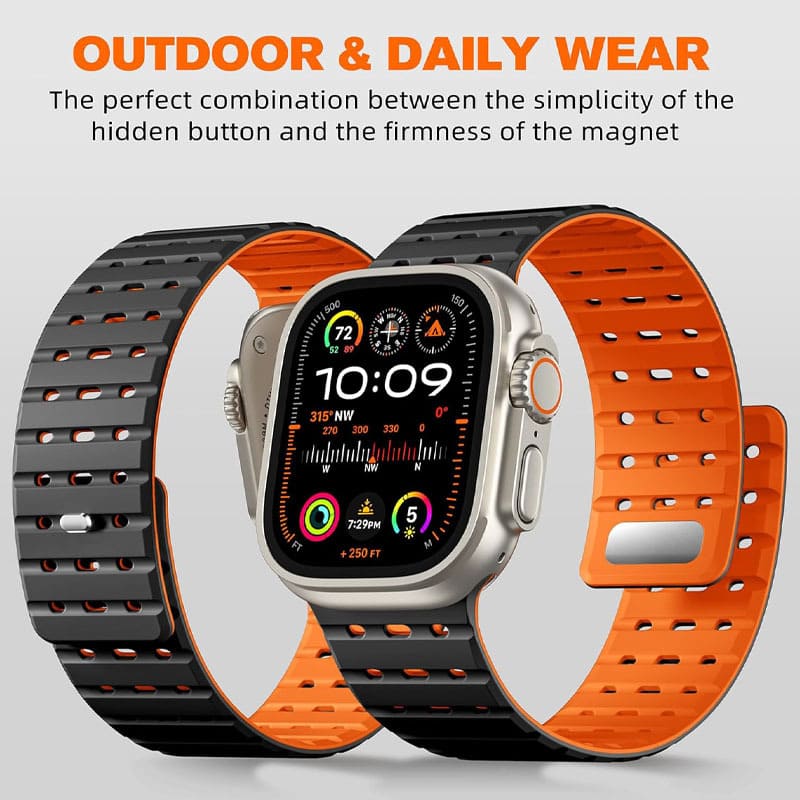 Sports Breathable Silicone Magnetic Band for Apple Watch