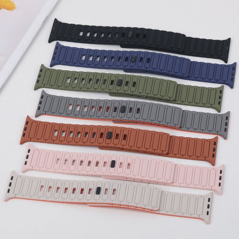 Two-Color Magnetic Silicone Watch Band For Apple Watch