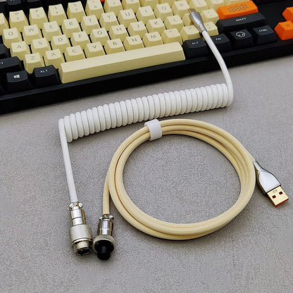 "Chubby" USB To Type C Spring Keyboard Cable