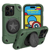 "Defender Case" 3-Layer Structure Drop-Proof iPhone Case Comes With Stand - Dark Green