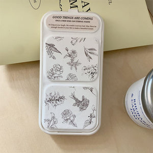 Floral White Leather Flip Stand Case for iPhone