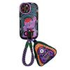 "Fun Veasatile" Fortune Cat iPhone Case & Sling Bag with Monster Charm - Purple - Combo 1