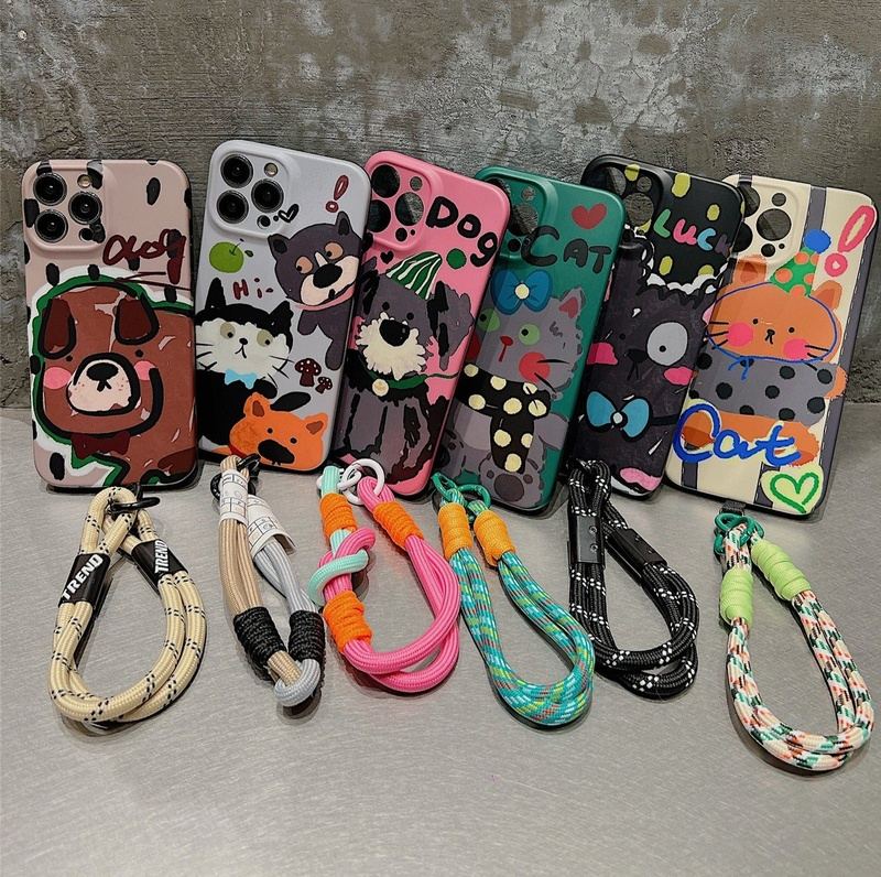 "Vibrant Girl" Cartoon Animal Drop Protection Case With Lanyard